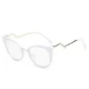 Hot Dame Cat Eye Bril Frames voor Vrouwen Merk Designer Optische Brillen Metalen Tempel Mode Eyewear