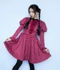 Rosetic gothic vintage lolita robe polka dot femmes automne rétro arc en dentelle des années 60 fille fille mignon harajuku goth robe décontractée