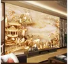 papel de parede 3D Personalizado mural de la foto Papel tapiz chino en relieve paisaje sala de TV de fondo papeles de pared decoración para el hogar