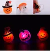 20PCS Creative Light up LED Glittering Flowery Pumpkin Pleochroic Halloween Rings Finger Lamps Ring Kids Toys Novelty Lighting