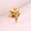 24pcs/lot SHSEJA Delicate napkin ring metal plating gold leaf napkin ring fashion maple paper towel buckle desktop decorations