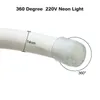 360 degrés rond LED néon bande 2835 110V 220V 12V 24V Flexible néon étanche 16mm Led néon Flex lumière extérieure