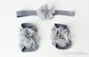 Baby Sandals Flower Shoes Cover Barefoot Foot Flower Ties Infant Girl Kids First Walker Shoes Headband Set Photography Props 14 Colors 145