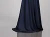 Marineblaue Brautjungfernkleider, elastische Seide wie Satin, langes Meerjungfrau-Brautjungfernkleid, Schlüsselloch-Rücken, langes Hochzeits-Partykleid, Gästekleid