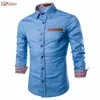 Tactical Business Jeansskjorta Herr Casual Jeans Klänning Skjorta Camisa Social Masculina Slim Fit Blus Höst Långärmad Blusas