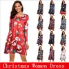 Vestidos de Navidad para mujer Vestidos con estampado de ciervos de Navidad Vestidos de diseñador Ropa informal Vestido de fiesta de invierno Ropa de mujer 17 diseños YL608