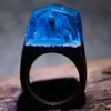 Bague en résine de bois pour femmes mâle fait à la main en bois bijoux pour hommes Hip Hop mode Punk bois anneaux hommes