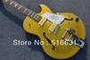 Free shipping Wholesale New yellow F - hole hollow body Jazz Electric guitar