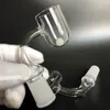 Banger al quarzo con fondo tondo spesso con diametro esterno di 25 mm e tappo in carb di vetro con inserto in perla Terp Chiodo al quarzo con parte superiore piatta XL da 25 mm