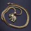 Collana con ciondolo a forma di elefante hip-hop catena cubana placcata in oro con elegante confezione regalo