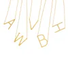 Вся мода ожерелья с буквами подвески алфавит золотой цвет колье из нержавеющей стали начальное ожерелье женщины девушки ювелирные изделия Collier286r