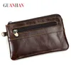 Partihandel - Äkta läder plånbok Ny 2016 Fashion Oil Leather Male Women's High Quality Coin Purse Carteira Korthållare