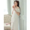 Atacado-New Ladies Nightgown Algodão Night Dress manga curta Lace Primavera Sleepwear Home Night Nightwear Nightwear Homewear Para Mulheres SQ62