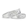 Choucong princesa corte pedra 5A zircão pedra 10KT branco ouro preenchido Wedding Band anel Set Sz 5-11 frete grátis