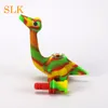 New design dinosaur pipe with glass bowl adapter for dry herb silicone smoking pipes collapsible bong 420 cool pipes