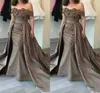 2020 Vestidos desmontables para madre de la novia Fajas con hombros descubiertos Lentejuelas y apliques Vestidos para madre de sirena Vestido de noche formal 3274