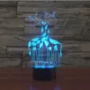 사랑스러운 기린 3D 동물 기린 LED 나이트 라이트 3D LED USB 7 색 변경 테이블 램프 크리스마스 선물 # R76