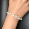 Cheap Bridal Pearls Adorned Accessories Crystal Beaded Bracelets Bridal Hand Accessories Bridal Jewelry Chain1901799