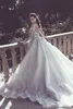 African Luxury Lace Mermaid Wedding Dresses 2020 Illusion Neck Long Sleeve Detachable Train Appliques Beaded Plus Size Arabic Brid304V