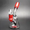 Mini Cam Bong Bent Boyun Beher Bong Cam Su Borusu 6 '' Küçük Su Bong Bubbler Borosilikat Cam Beher Su Bong