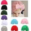 Unisex Cute Baby Soft Silky Hedging Caps with Big Bows Autumn Winter Warm Kid Cap Newborn Hat Mixed Colors