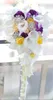 2018 highend custom white calla purple rose hydrangea DIY pearl crystal brooch dripping bridal bouquet3151705