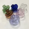 Flerfärgad kolhydratlock Glas Bubble CARB CAP Olika stilar för kvartsbangare Nyanlända rökningstillbehör Färg slumpmässigt Skicka DCC