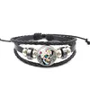 Sugar Skull 18mm gember snap knop brokken wikkel multilayer glazen cabochon armband bangle manchet polsband dames mode sieraden