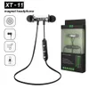 Cuffie sportive magnetiche XT11 Auricolari stereo wireless BT4.2 con microfono Auricolari magnetici Cuffie basse per iPhone Samsung LG Smartphone in confezione piatta