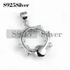 Pendant Findings Cubic Zirconia 925 Sterling Silver Pearl Pendant Mountings för DIY smycken gör 5 stycken