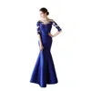 uzun mütevazı balo elbiseleri kraliyet mavisi