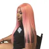 Pure Pink Full Lace Human Hair Wigs Silky Straight Brazilian Virgin Human Hair 150 Density Lace Front wig With Baby Hair Glueless