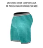 Cuecas dos homens cuecas boxer briefs algodão regular longo desporto de desporto masculino proteger a coxa tecido macio e bolsa 3d