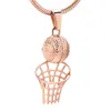 Speler ketting gedenkteken 316L roestvrij staal basketbal crematie hanger met slang ketting begrafenis urn aandenken sieraden fo2486