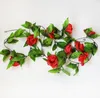 2.45M Rose Fleur Vignes Multi Couleur Fleur Artificielle Avec Feuilles Vertes Décorations De Fête De Mariage Articles 3 5ql ff