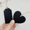 Mini Hanging Chalkboard Memo Tags Heart Round Shape Board Message Blackboard Wooden Hanging Decoration DIY Wood Crafts