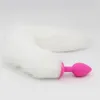 Orissi Sexy Charming White Fox Cat Tail Anal Plug Prostate Massager Butt Plug Anal Sex Toy para sexo Jogos para adultos S924