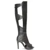 Kolnoo Dames Hoge Hak Knieboots Hot Nieuwe Stijl Party Prom Night-Club Booties Cut-out Fall BFCM Fashion Shoes N037