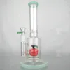 Szklana bong rura wodna 11 '' Perc Bong Glass Bubblery Rury wodne Bongs Mindy Waterpip Cylinder Glass Bongs z stabilną okrągłą stopą do rury wodnej Rurka prosta