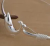 925 Silver Charm Bangle Fine Noble Mesh Dolphin Bracelet Fashion Jewelry GA150264H