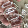 5PC Polished Clear Quartz Crystal Point Prism Wand Double Terminated Natural White Rock Crystal Quartz Mineral Healing Meditation Stone Wand