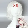 Anime tokyo ghoul juzo suzuya juuzou ren vit värmebeständig cosplay kostym peruk