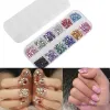 12 färger nagelkonst dekoration akryl flatbottom borr 2400pcs 3d blandade rhinestones diamant dhl gratis