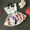 Le neonate dei bambini vestiti di vestito gonna bianca t-shirt + profumo femminile principi moda decorazione make-up si vestono ragazze dei capretti abiti vestiti