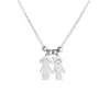 Silver cute simple clavicle necklace daily wear couple girlfriends doll pendant stainless steel Valentine's Day gift