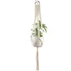 Macrame Plant Hanger Indoor Outdoor Muur Opknopingen Mooie Home Decor Planter Houder Mand Katoenen Touw met kralen