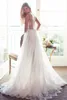 Designer Sexy New Bohemian Murffon Lace Robes Sweep Train Backless a Line Deep V Neck Wedding Bridal Bridal Quality Quality