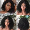 10 pouces bouclés avant de lacet perruques de cheveux humains pré plumés sans colle 4 * 4 courts pour les femmes noires brésiliennes vierges blanchies noeuds perruque crépue diva1