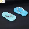 CSJA Women Slipper Shoe Pendant Natural Stone Tiger Eye Red Agate Aventurine Crystal Quartz Summer Sandals Pendants Jewelry for Gi5809452