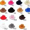 14 färger västra cowboy hattar män kvinnor barn brim kepsar retro sol visir riddare hatt cowgirl brim party hattar gga965